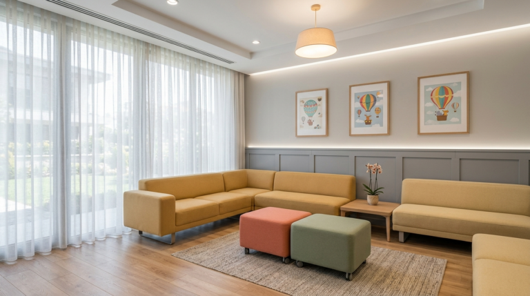 Çocuk diş kliniği bekleme alanı