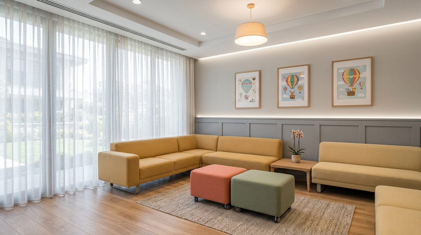 Çocuk diş kliniği bekleme alanı